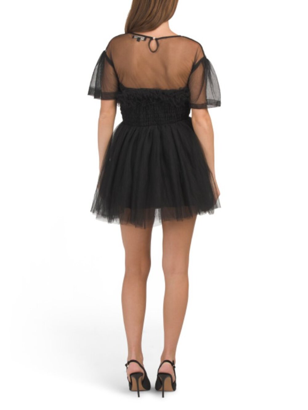 BEULAH Short Sleeve Tulle Mini Dress - Picture 2 of 5